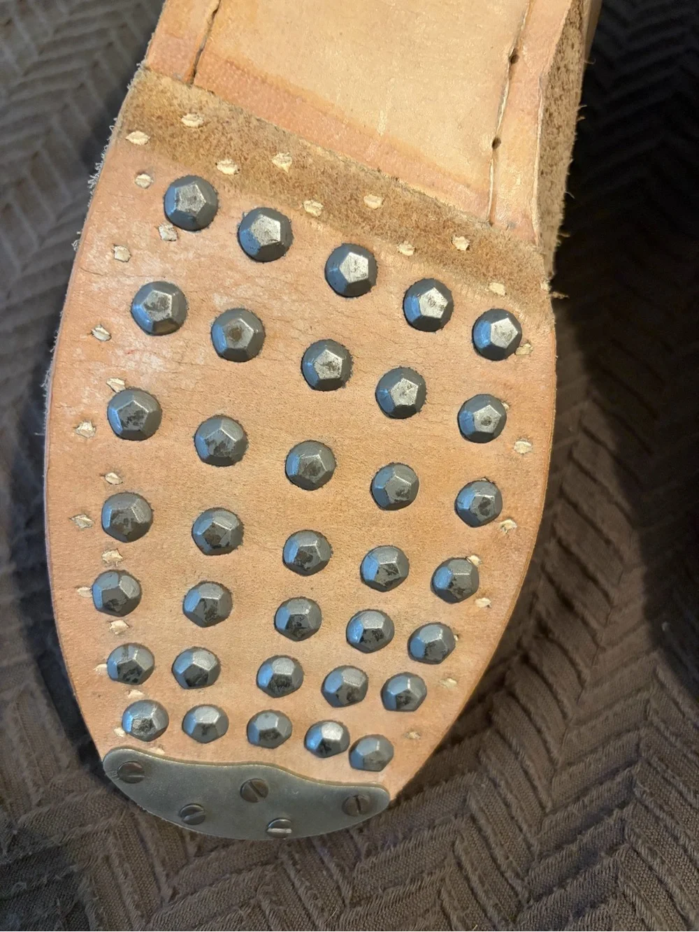 WWII German Style M37 M43 Hobnail Low Boots Leather Reenactment Shoes Size 10